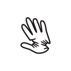 Obraz premium Palm hand graphic design template vector isolated