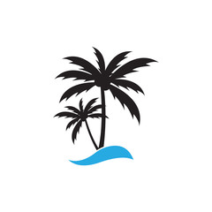 Fototapeta na wymiar Palm tree graphic design template isolated