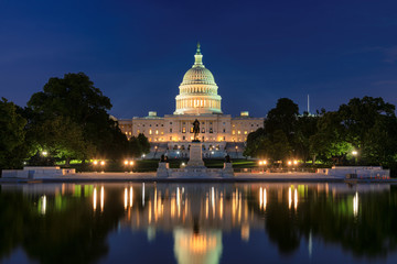 Washington DC, United States Capitol Building at night, USA.
