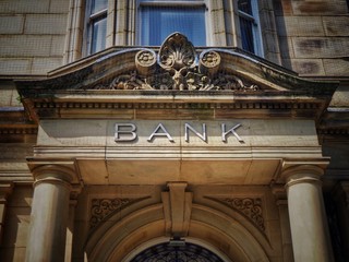 Naklejka premium Bank Sign and Facade