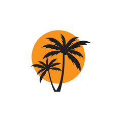 Palm tree graphic design template isolated