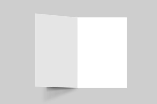 HALF FOLD BROCHURE 3D MOCKUP, 3D Brochure blank white template for mock Up and presentation design