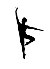 Fototapeta na wymiar silhouette of a ballet dancer