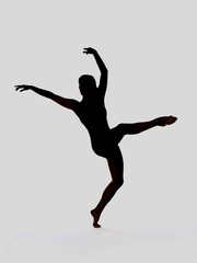 silhouette of ballet dancer