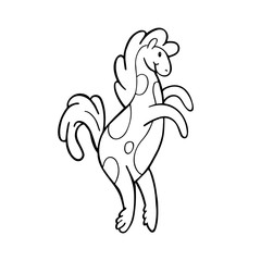 Doodle nursery pattern with cute cartoon horse
