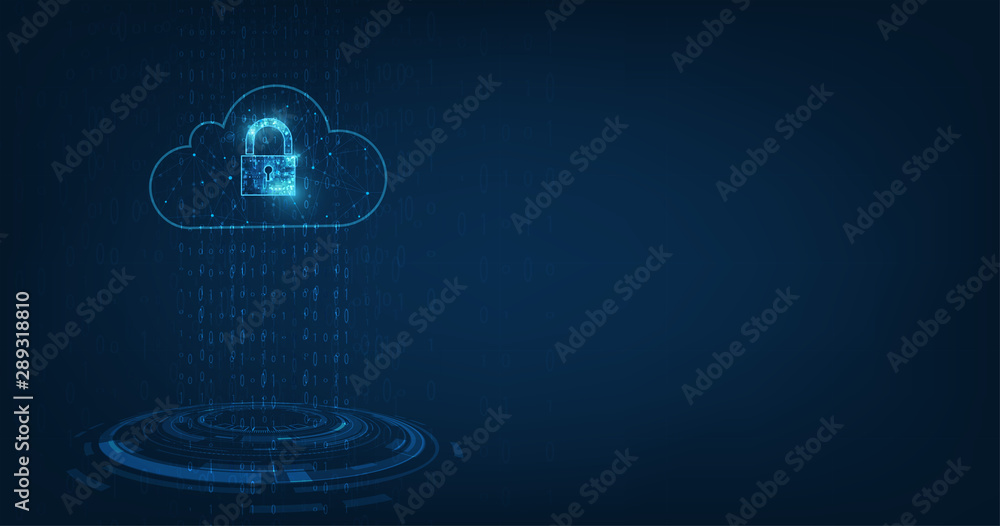 Poster padlock with keyhole icon in personal data security illustrates cyber data or information privacy id