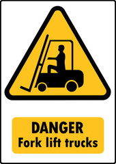 Forklift Danger Warning Signs,Draw from Vector Illustration