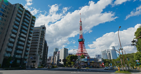 Tokyo tower in the city