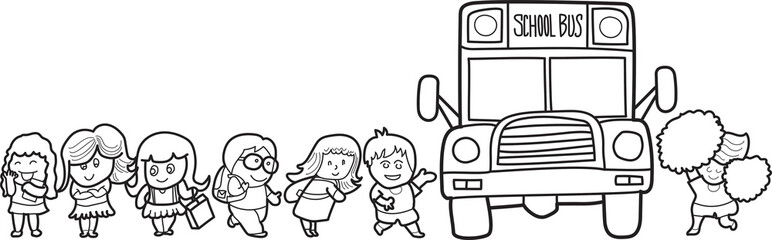 Back to School banner with texture from line art icons of education, art