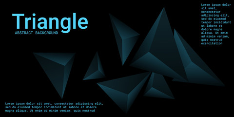 Triangle background. Abstract composition of triangular crystals.