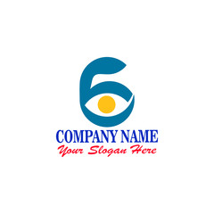 abstract logo letter e with pictures that resemble one eye