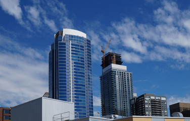 Obraz premium Washington state. Downtown Seattle. View of buildings from the waterfront.
