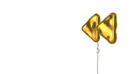 gold balloon symbol of backward on white background