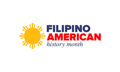 Filipino American History Month. Happy holiday celebrate annual in October. Filipinos and United States flag. Culture month. Patriotic design. Poster, card, banner, template. Vector illustration