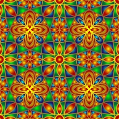  Seamless endless repeating multicolored bright ornament of different colors
