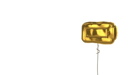 Fototapeta na wymiar gold balloon horizontal symbol of battery full on white background