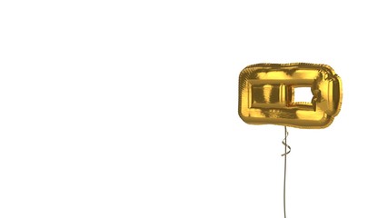 gold balloon horizontal symbol of battery half on white background