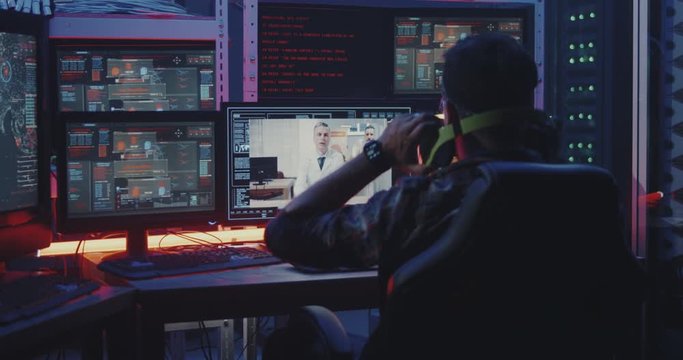 Hacker intercepting doctors video call