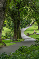 St David's Park in Hobart Downtown—a charming park with several gazebo. Vertical Orientation.