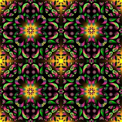 Fototapeta na wymiar Seamless endless repeating multicolored bright ornament of different colors