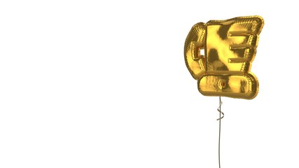 Fototapeta na wymiar gold balloon symbol of blender phone on white background