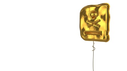 gold balloon symbol of book dead on white background