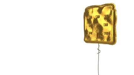 Fototapeta na wymiar gold balloon symbol of building on white background