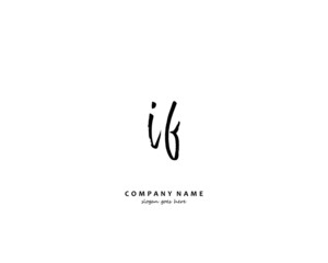  IF Initial letter logo template vector