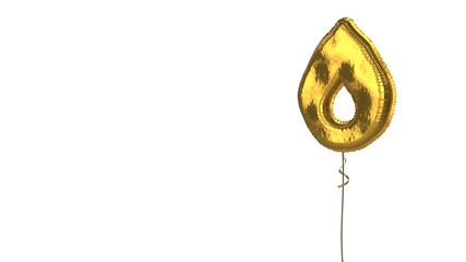 gold balloon symbol of flame on white background