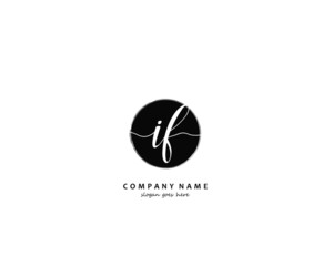  IF Initial letter logo template vector
