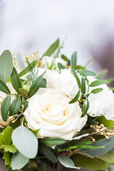 bouquet of white roses