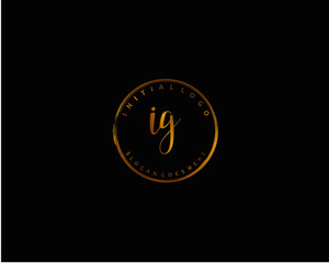  IG Initial letter logo template vector