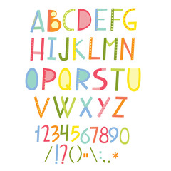 Vector colorful letters. cute ABC. children's alphabet