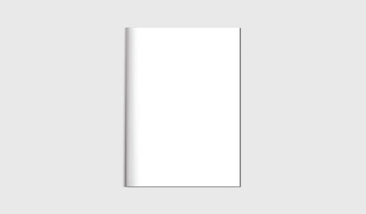 Blank Portrait A4. brochure magazine isolated on gray, changeable background / white paper isolated on gray