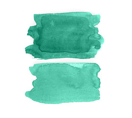 Watercolor green strokes on an isolated background. concept for your design.