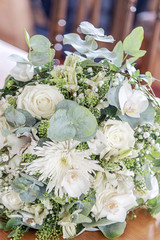 wedding bouquet of white roses