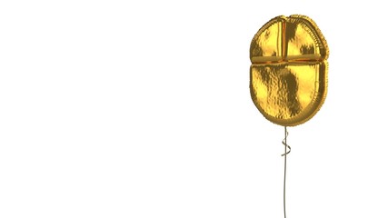 gold balloon symbol of computer  on white background