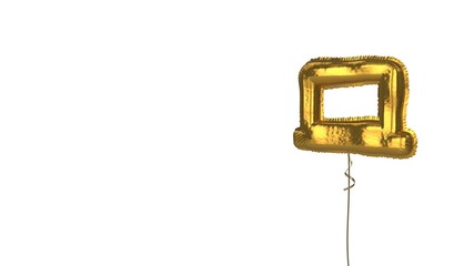 gold balloon symbol of computer on white background