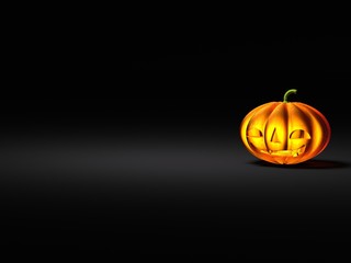 halloween pumpkin on black background, halloween pumkin,  jack-o-lantern. 
