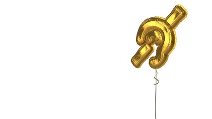 gold balloon symbol of deaf on white background