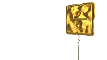 Fototapeta na wymiar gold balloon symbol of divide on white background