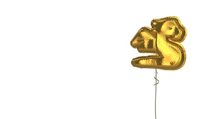 gold balloon symbol of dragon on white background