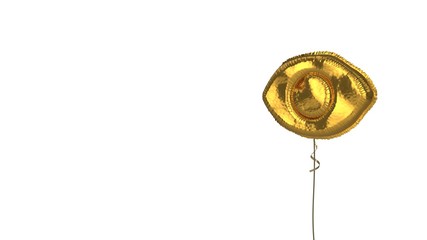 gold balloon symbol of eye on white background