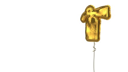 gold balloon symbol of fire extinguisher on white background