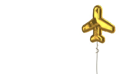 gold balloon symbol of flight on white background