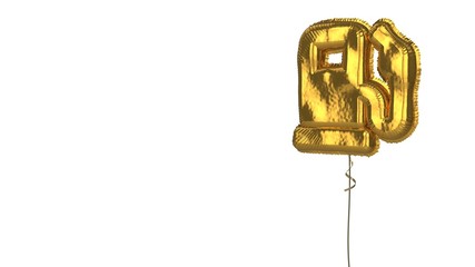 gold balloon symbol of gas pump on white background