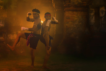 Martial arts of Muay Thai.Thai Boxing.