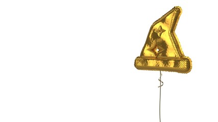 gold balloon symbol of hat wizard on white background