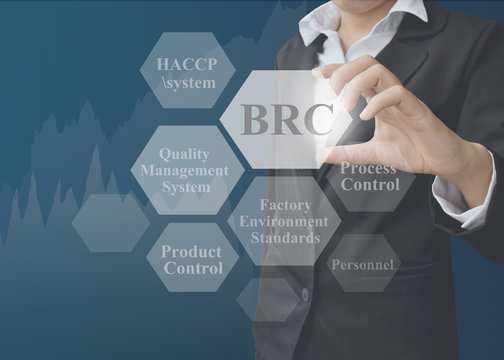 businesswoman showing presentation BRC principle concept for use in company.