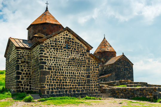 Sevanavank Monastery on the shore of Lake Sevan Armenia sight